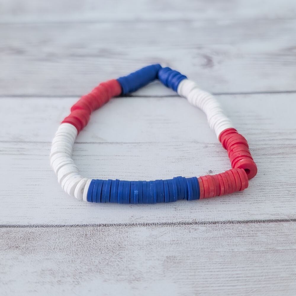 Red, White, Blue Stretch Bracelet